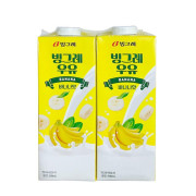 賓格瑞韓國進口 香蕉味牛奶 998ml*2