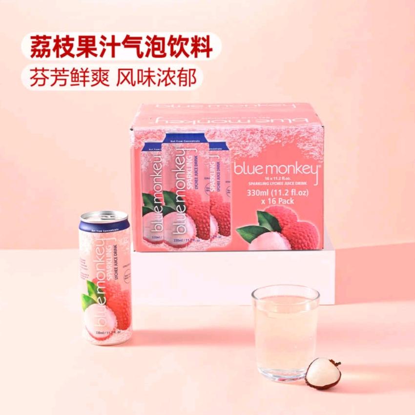 越南進口荔枝果汁氣泡飲料330ml X 16 荔枝汽水