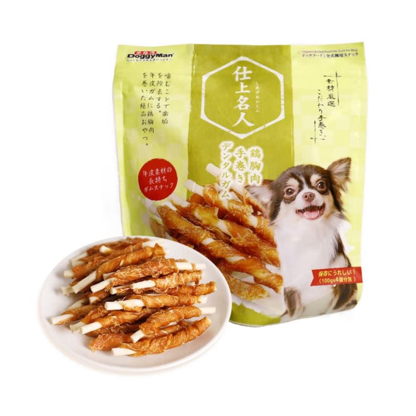 寵物零食犬用雞胸肉手卷牛皮棒100*4